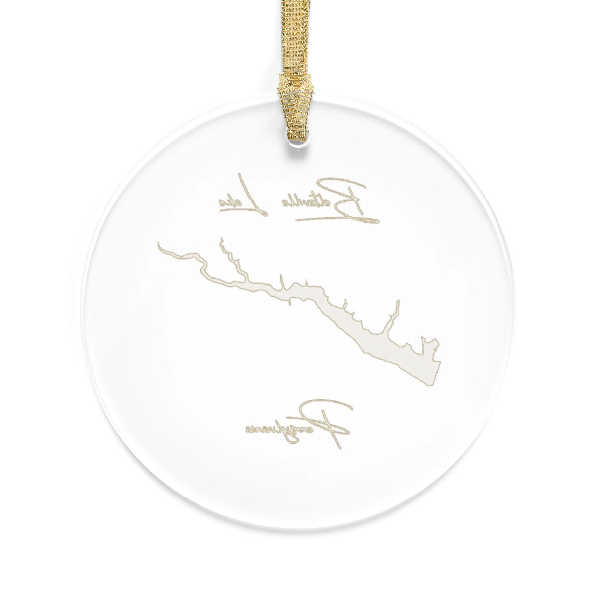 Pennsylvania Beltzville Lake Tree Ornament other position view from back round.webp