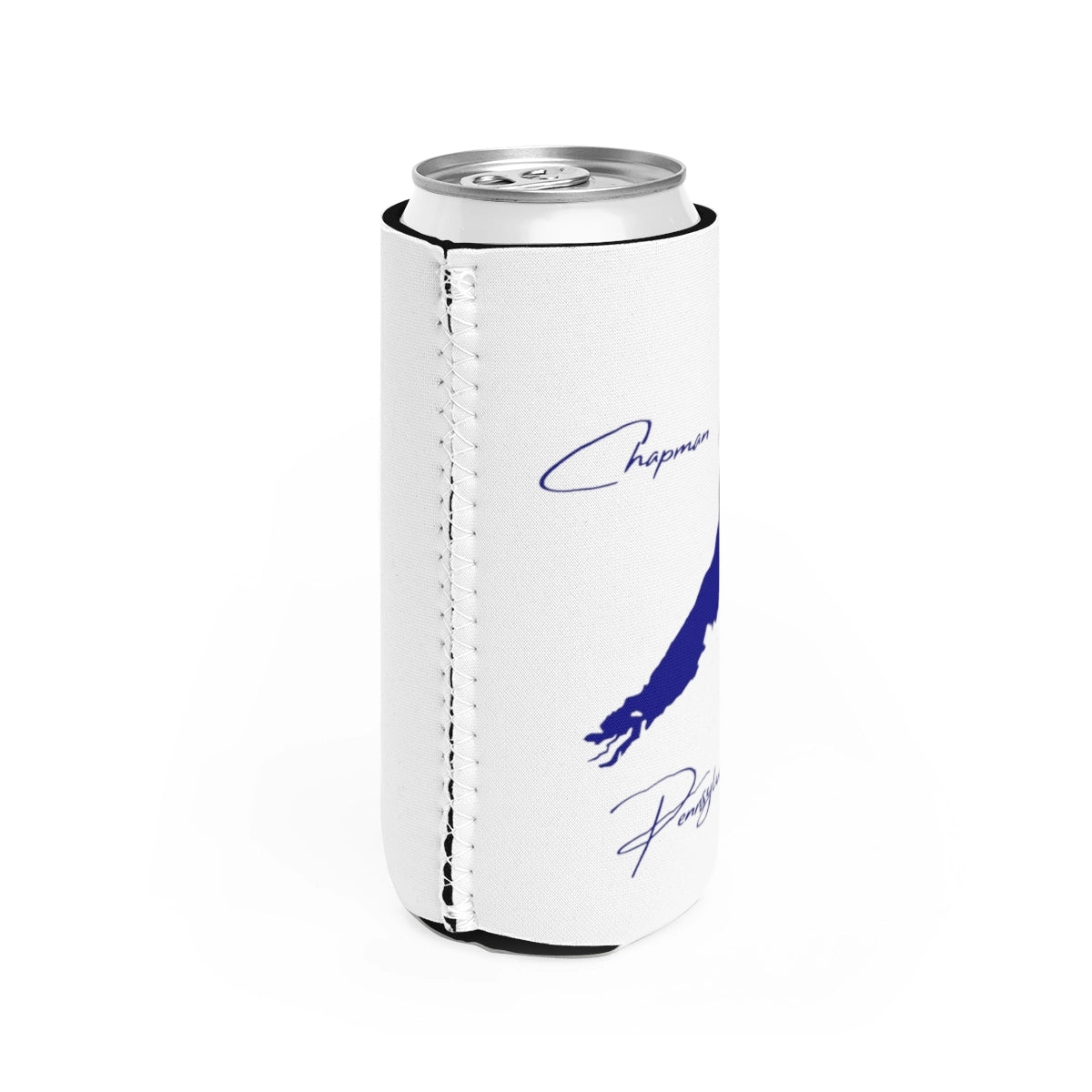 Pennsylvania Chapman Lake Slim Can Koozie all position view from right white.webp