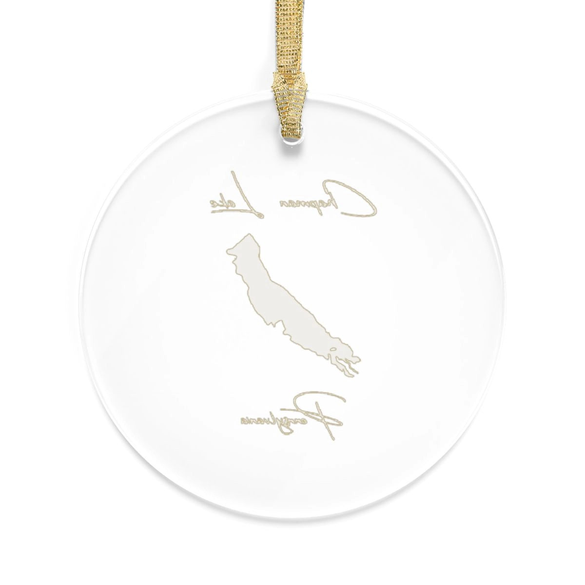 Pennsylvania Chapman Lake Tree Ornament other position view from back round.webp