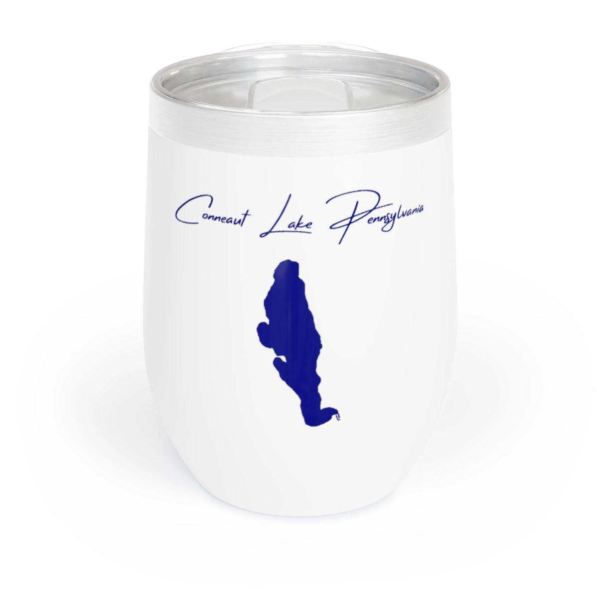 Pennsylvania Conneaut Lake Wine Tumbler front position view from front white.webp