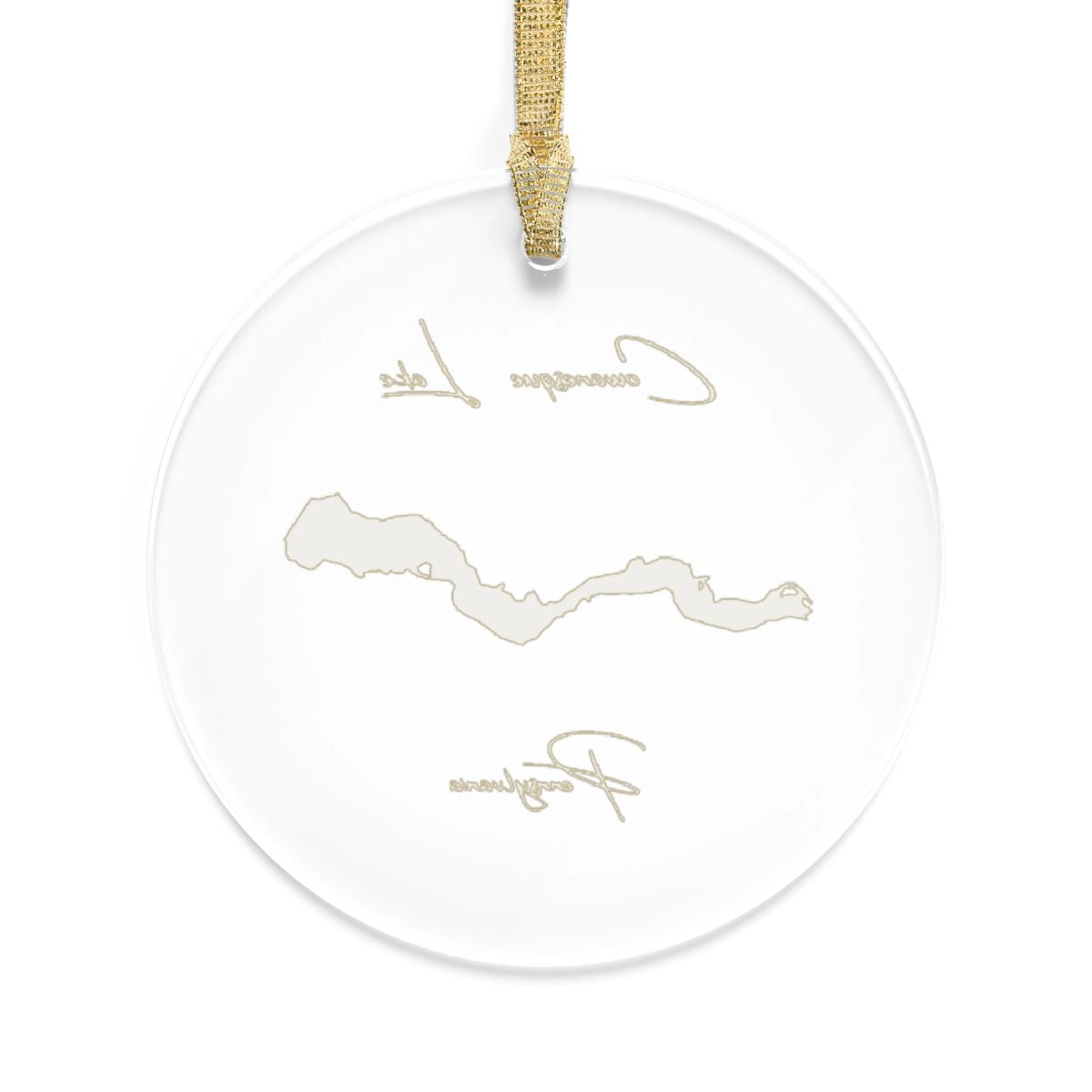 Pennsylvania Cowanesque Lake Tree Ornament other position view from back round.webp