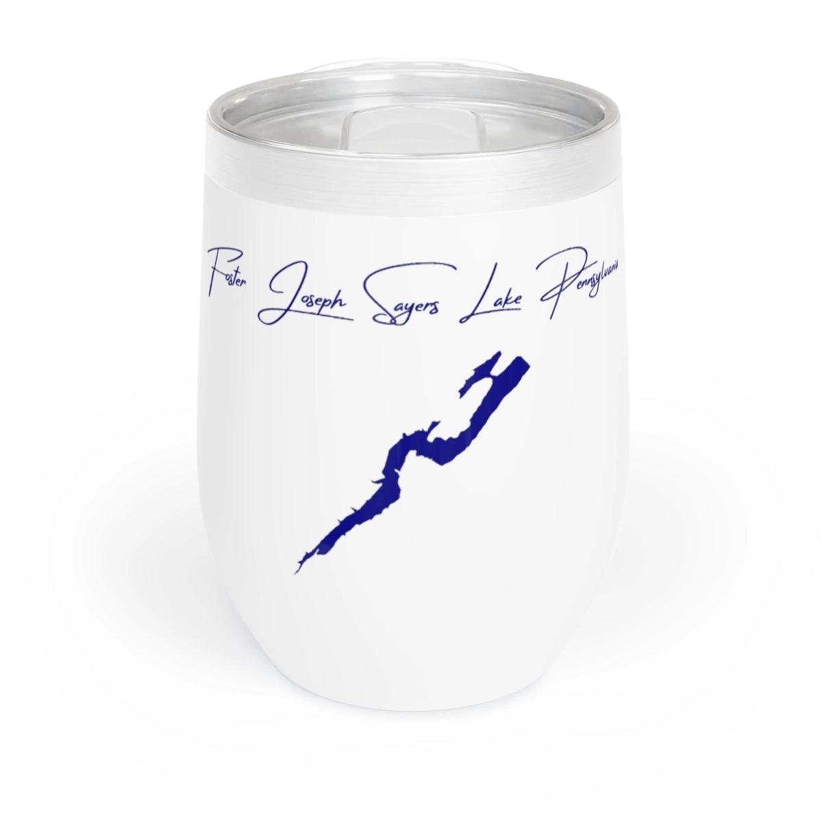 Pennsylvania Foster Joseph Sayers Lake Wine Tumbler front position view from front white.webp