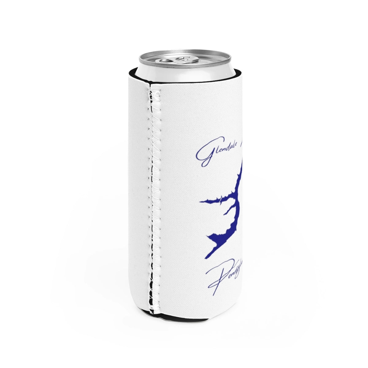 Pennsylvania Glendale Lake Slim Can Koozie all position view from right white.webp