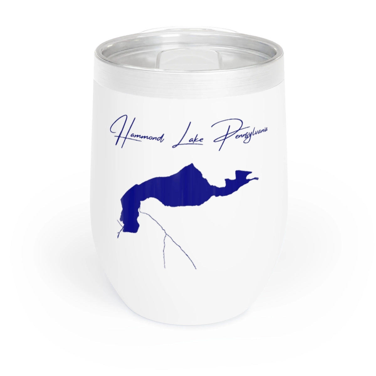 Pennsylvania Hammond Lake Wine Tumbler front position view from front white.webp