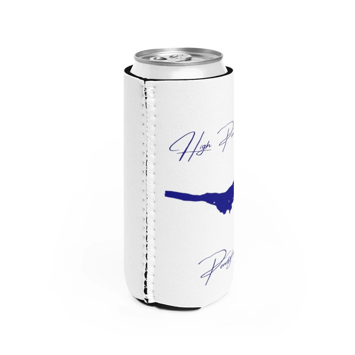 Pennsylvania High Point Lake Slim Can Koozie all position view from right white.webp
