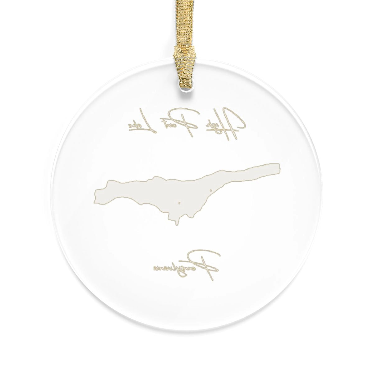 Pennsylvania High Point Lake Tree Ornament other position view from back round.webp