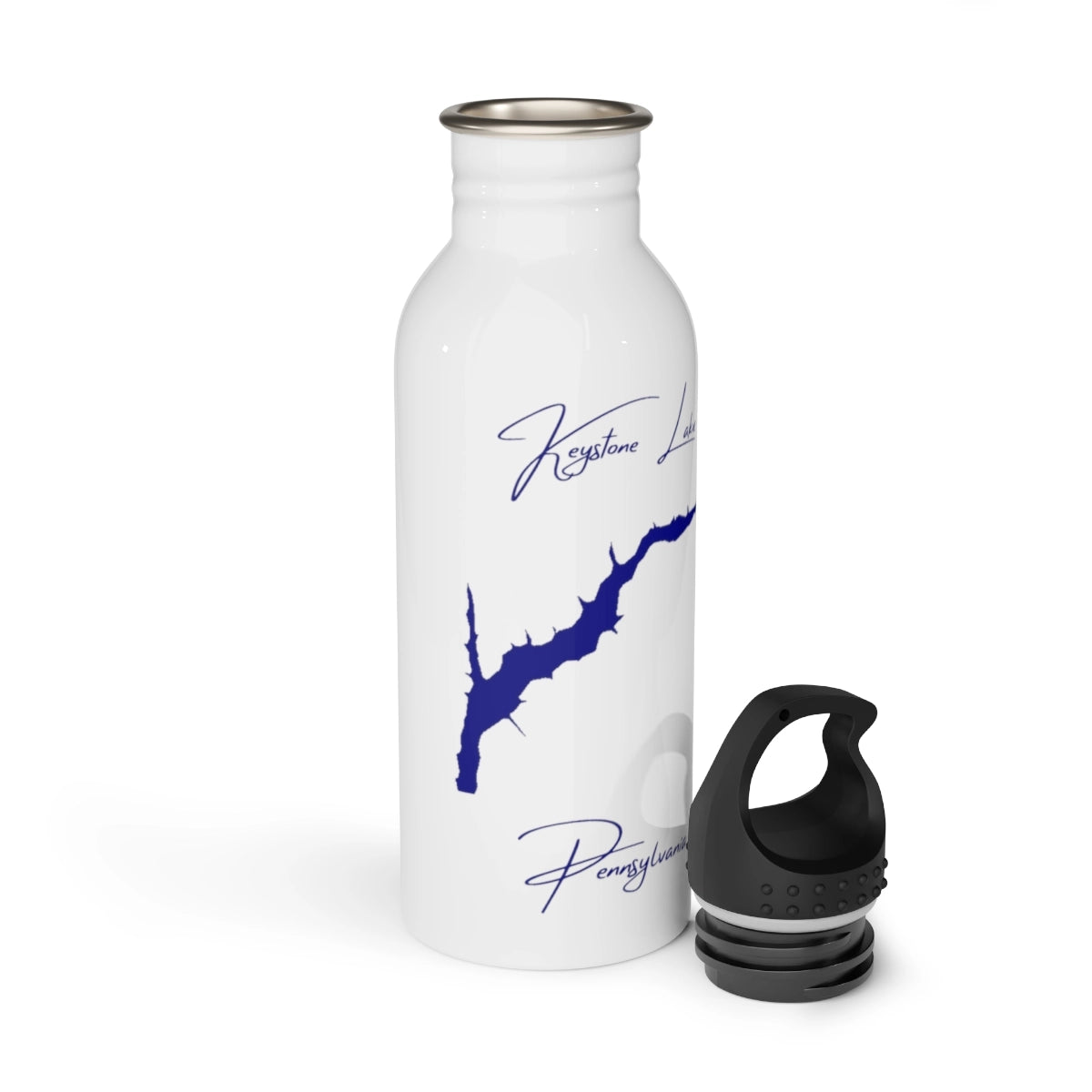Pennsylvania Keystone Lake Water bottle other position view from open white.webp