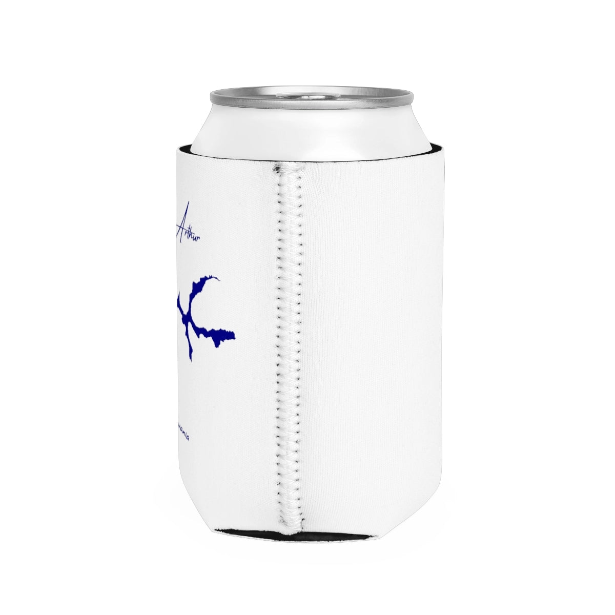 Pennsylvania Lake Arthur Can Koozie all position view from right white.webp