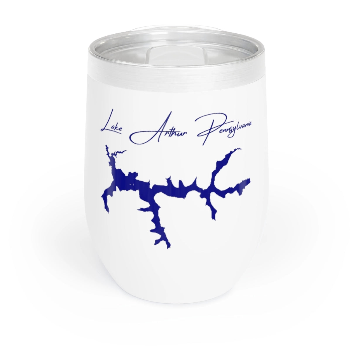 Pennsylvania Lake Arthur Wine Tumbler front position view from front white.webp