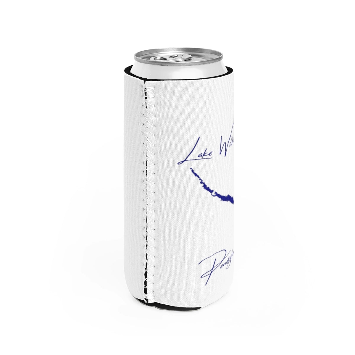 Pennsylvania Lake Wilhelm Slim Can Koozie all position view from right white.webp