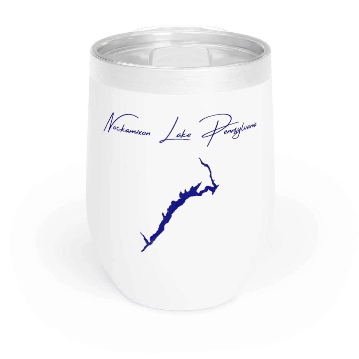 Pennsylvania Nockamixon Lake Wine Tumbler front position view from front white.webp