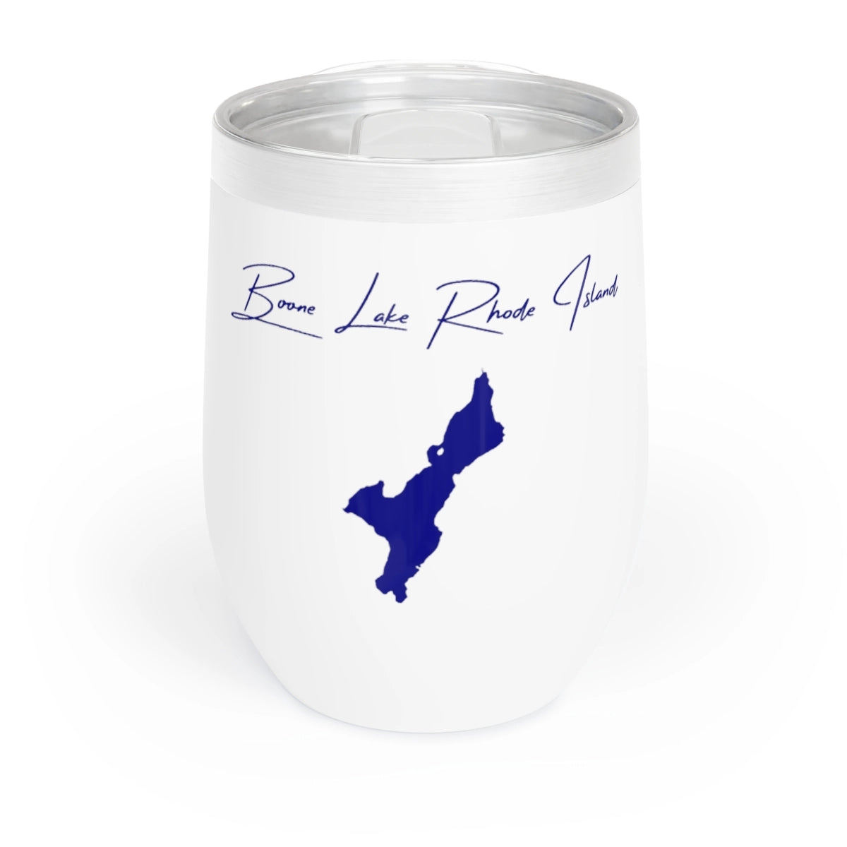Rhode Island Boone Lake Wine Tumbler front position view from front white.webp