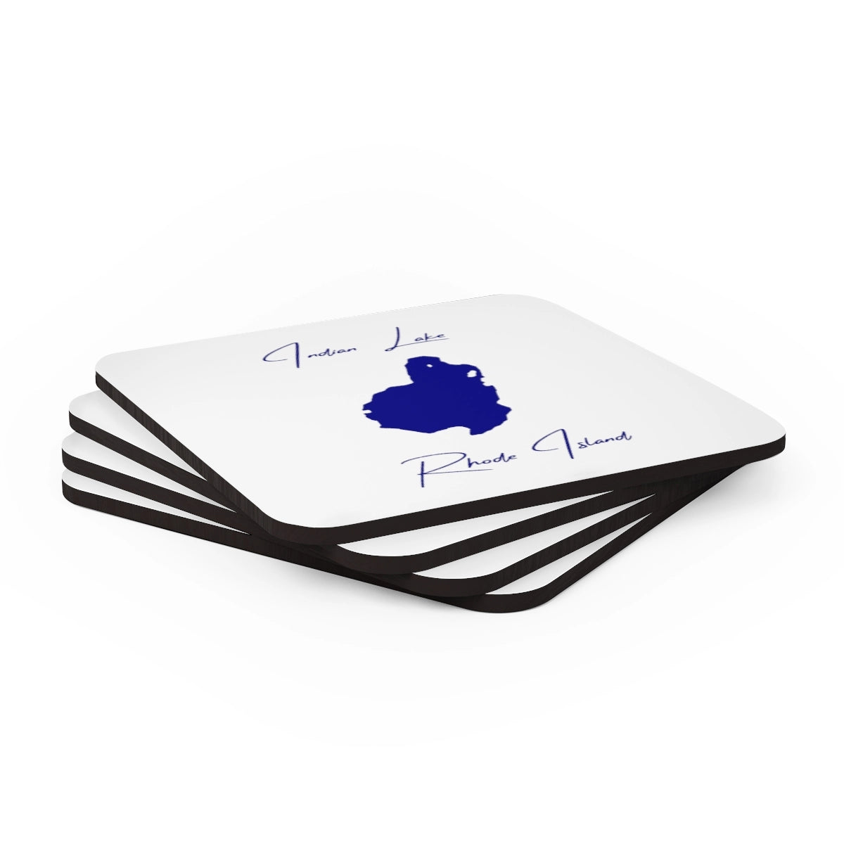 Rhode Island Indian Lake Coaster Set front position view from stacked 3.75 x 3.75.webp