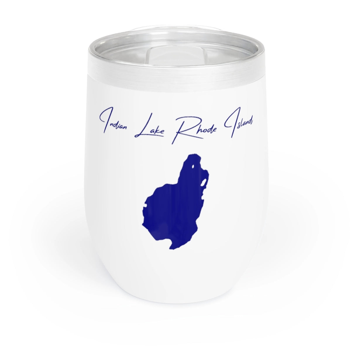 Rhode Island Indian Lake Wine Tumbler front position view from front white.webp
