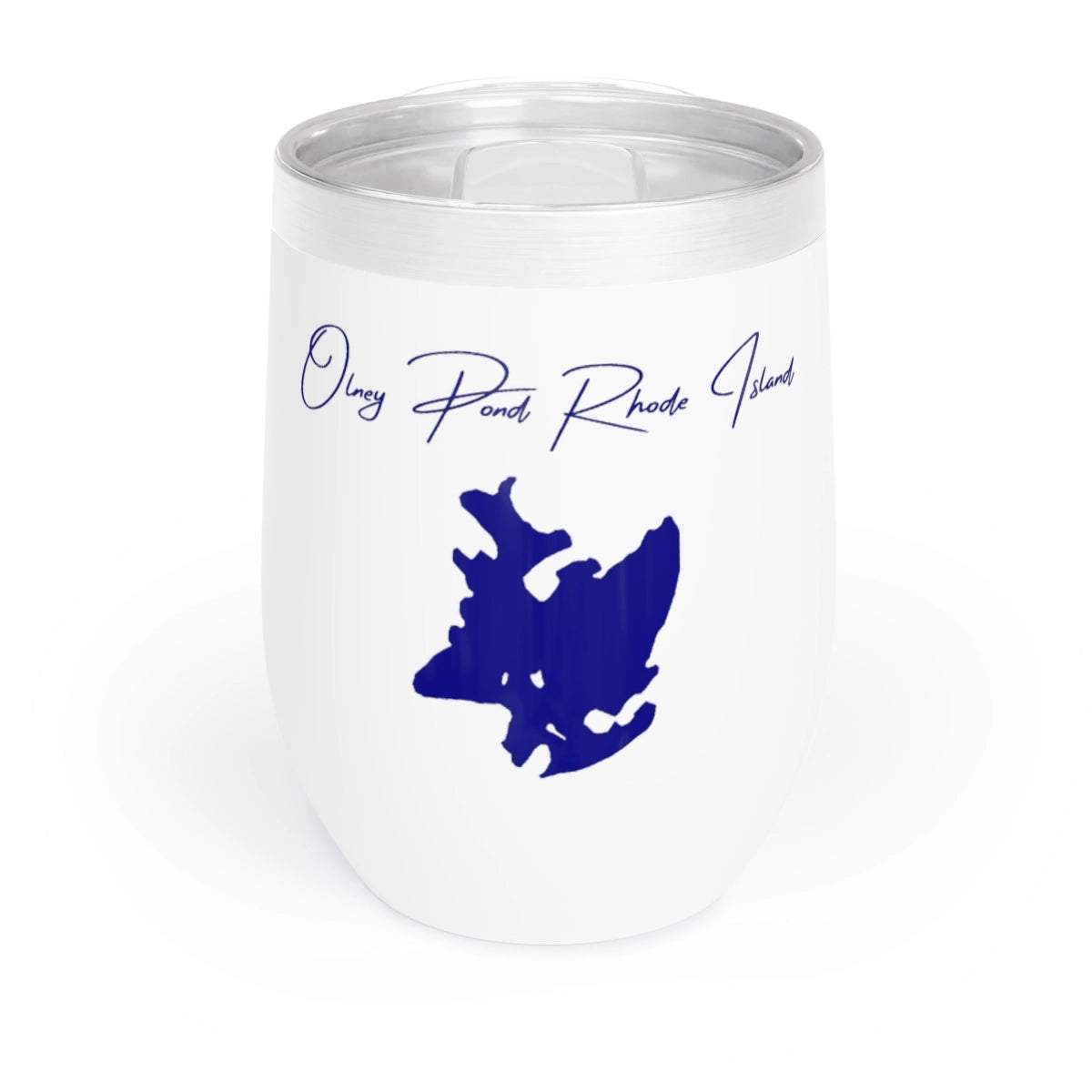 Rhode Island Olney Pond Wine Tumbler front position view from front white.webp