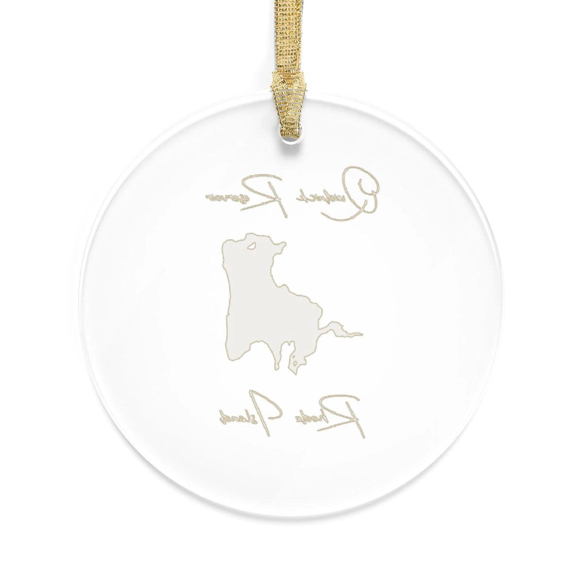 Rhode Island Quidnick Reservoir Tree Ornament other position view from back round.webp