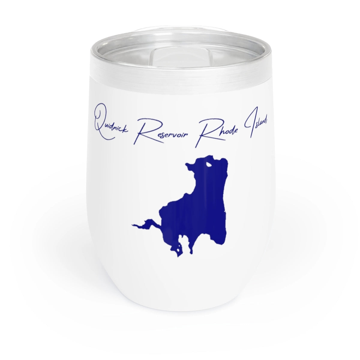 Rhode Island Quidnick Reservoir Wine Tumbler front position view from front white.webp