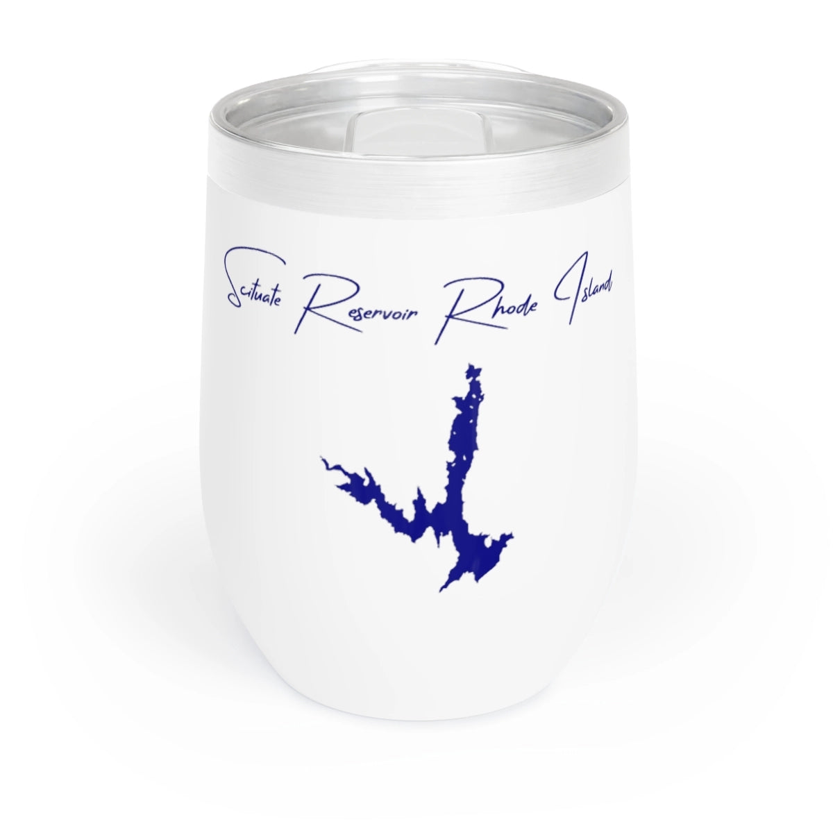 Rhode Island Scituate Reservoir Wine Tumbler front position view from front white.webp