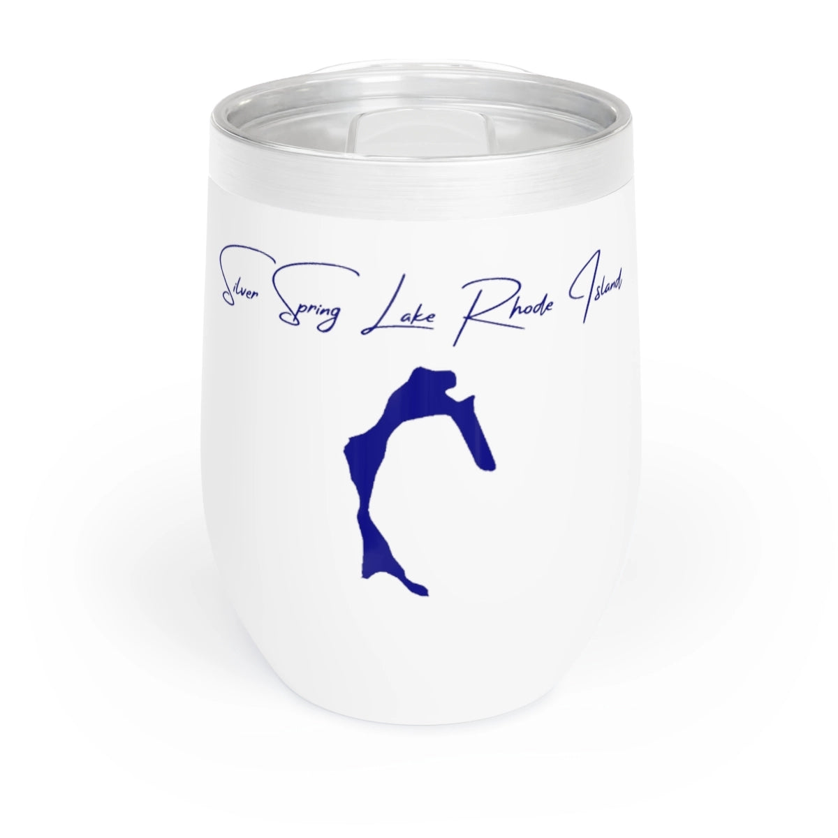 Rhode Island Silver Spring Lake Wine Tumbler front position view from front white.webp