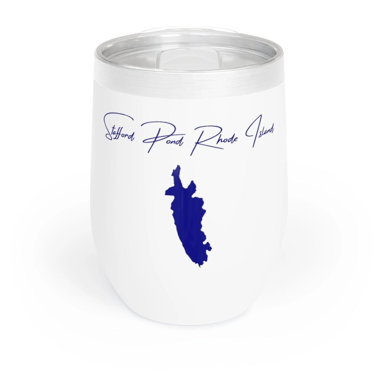 Rhode Island Stafford Pond Wine Tumbler front position view from front white.webp