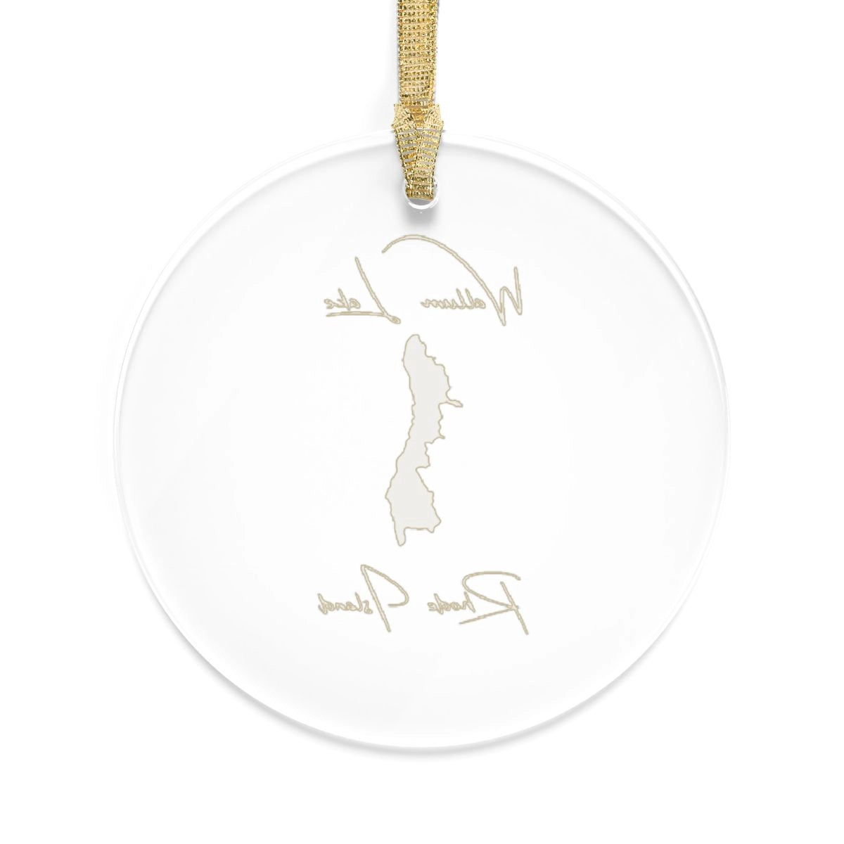 Rhode Island Wallum Lake Tree Ornament other position view from back round.webp