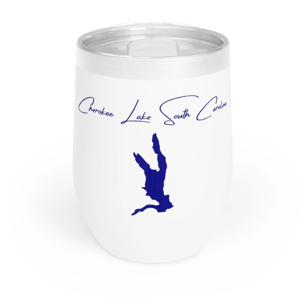South Carolina Cherokee Lake Wine Tumbler front position view from front white.webp