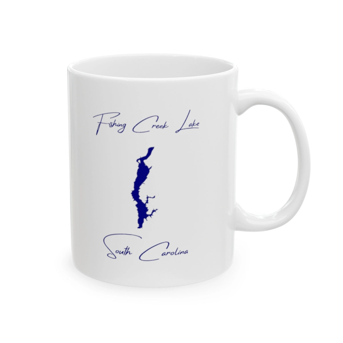 South Carolina Fishing Creek Lake Ceramic Mug other position view from right 11oz.webp
