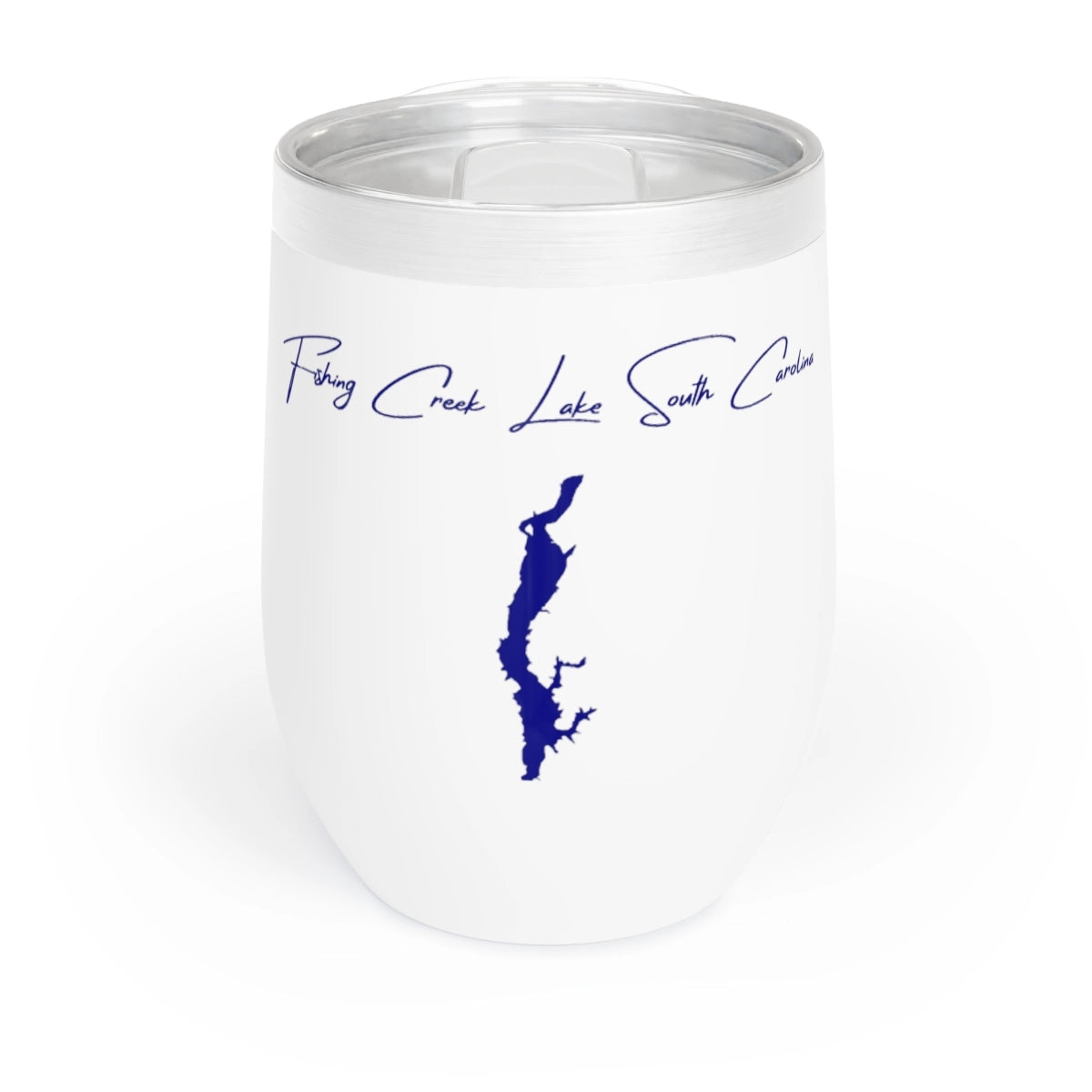 South Carolina Fishing Creek Lake Wine Tumbler front position view from front white.webp