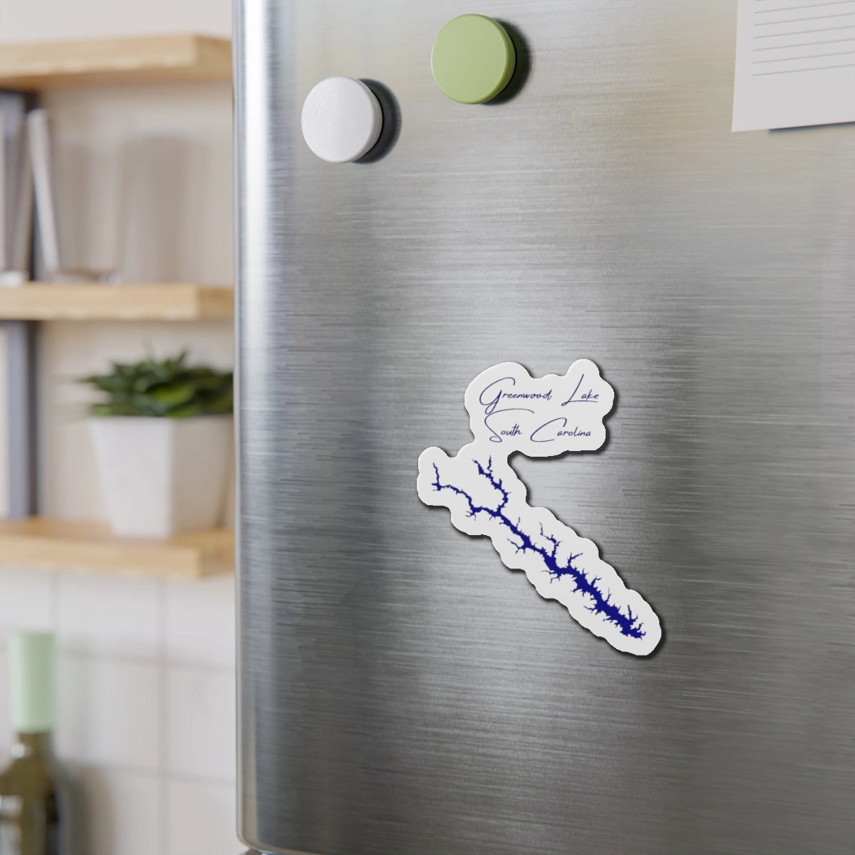 South Carolina Greenwood Lake Die Cut Magnet front position view from context-2 4 x 4.webp