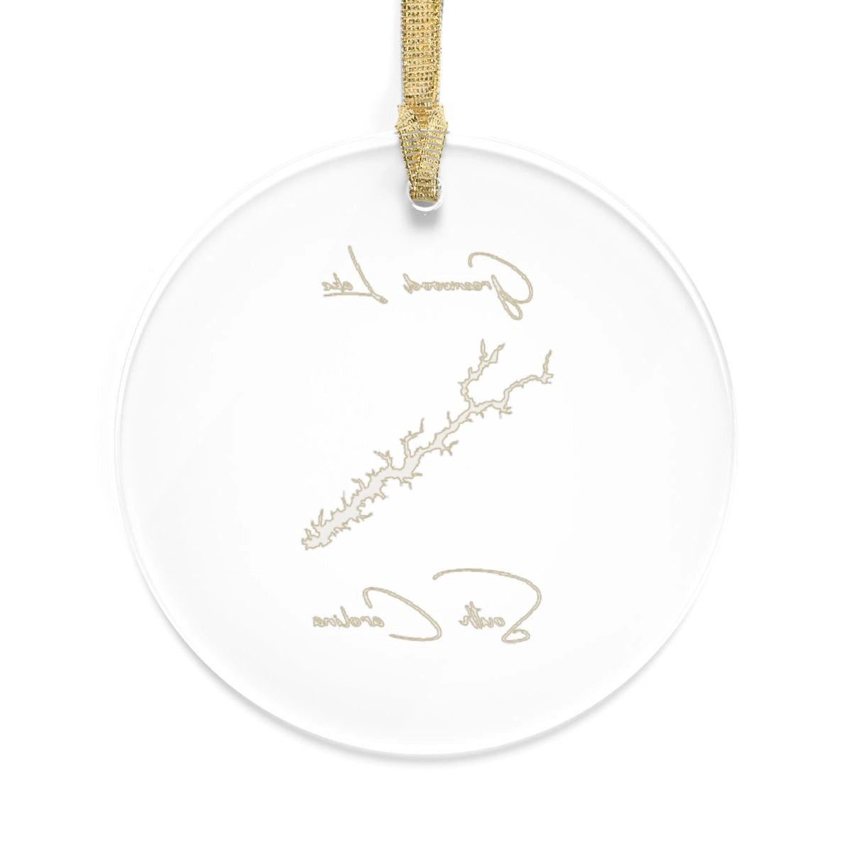 South Carolina Greenwood Lake Tree Ornament other position view from back round.webp