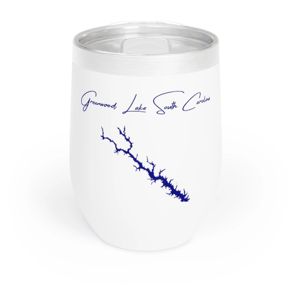 South Carolina Greenwood Lake Wine Tumbler front position view from front white.webp
