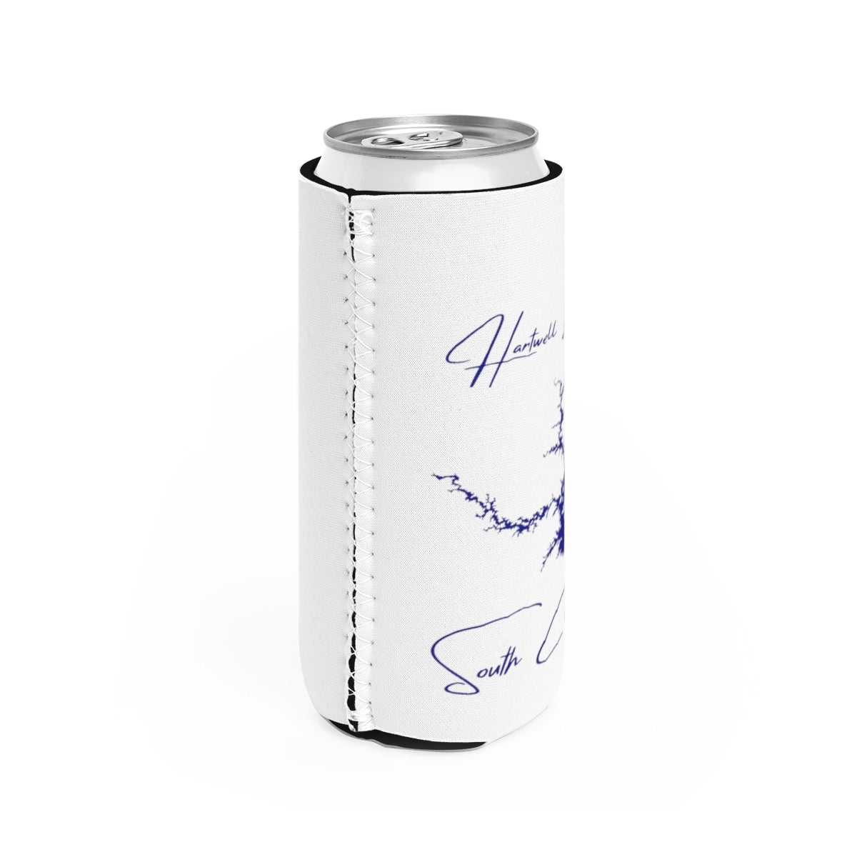 South Carolina Hartwell Lake Slim Can Koozie all position view from right white.webp