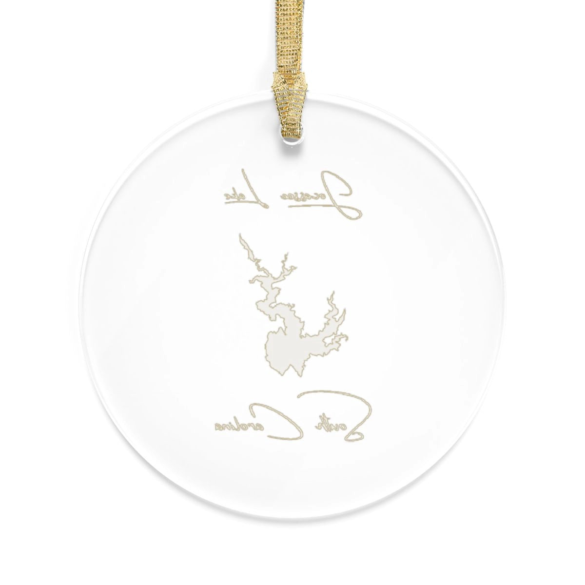 South Carolina Jocassee Lake Tree Ornament other position view from back round.webp