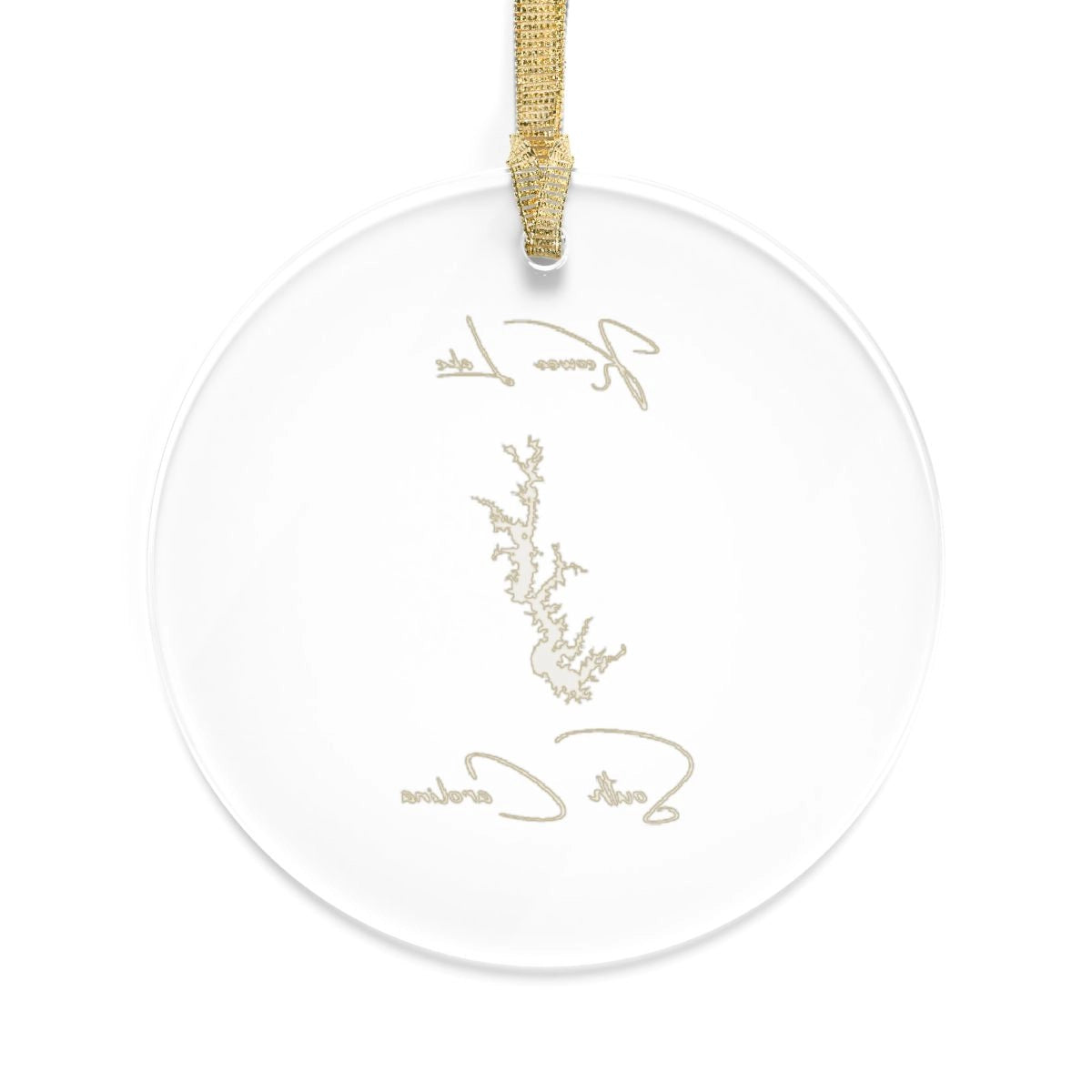 South Carolina Keowee Lake Tree Ornament other position view from back round.webp