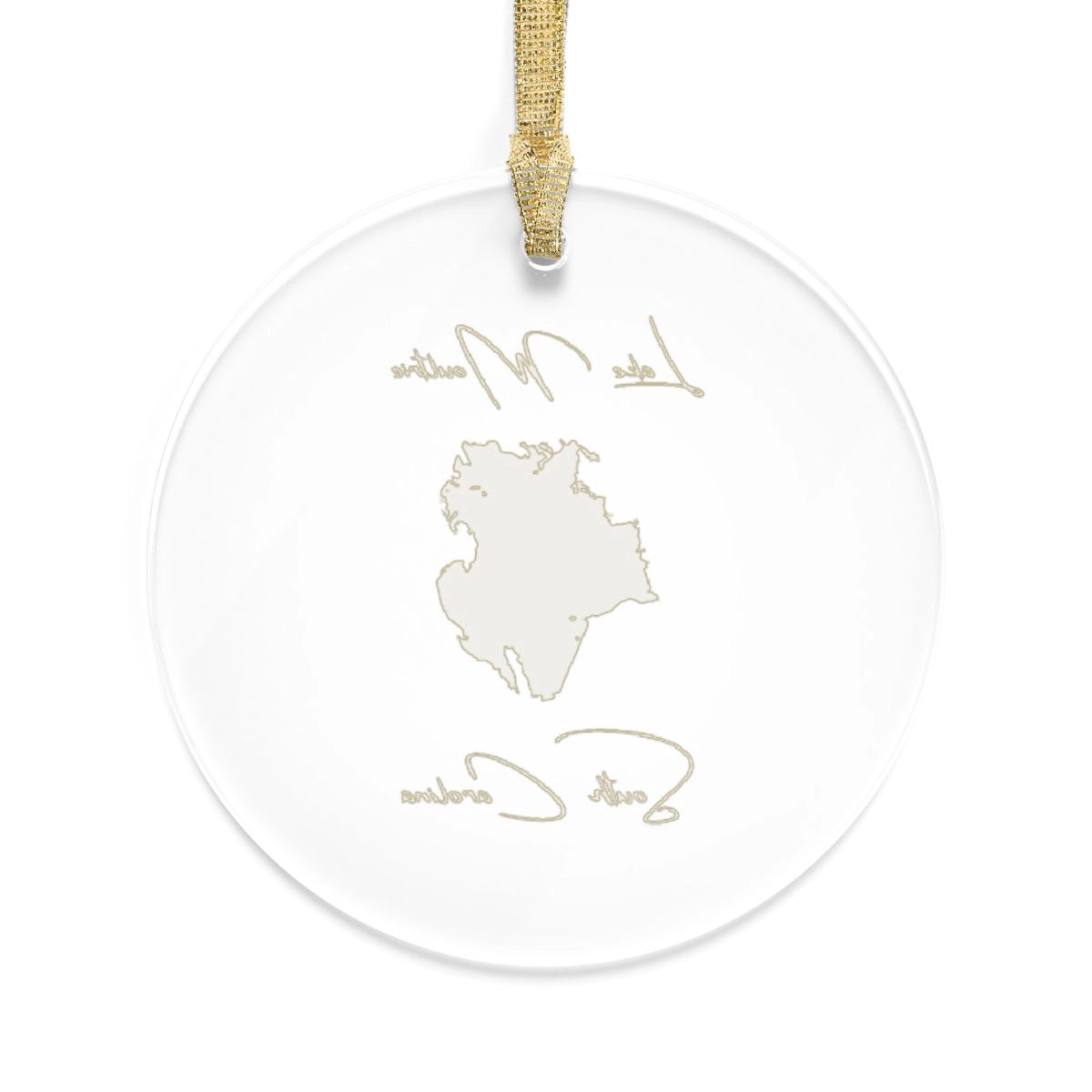 South Carolina Lake Moultrie Tree Ornament other position view from back round.webp