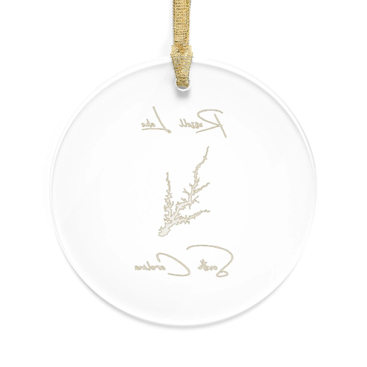 South Carolina Russell Lake Tree Ornament other position view from back round.webp