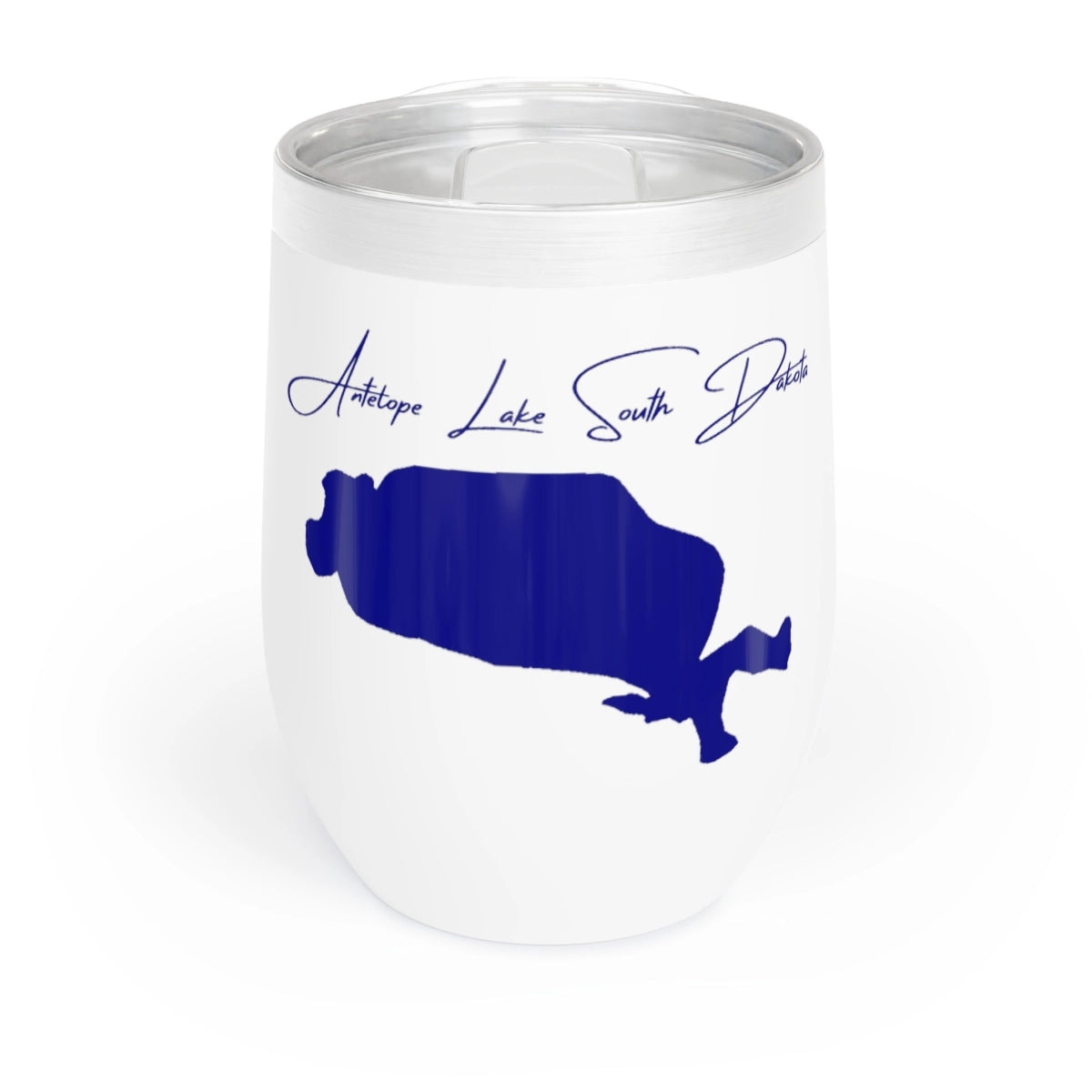 South Dakota Antelope Lake Wine Tumbler front position view from front white.webp