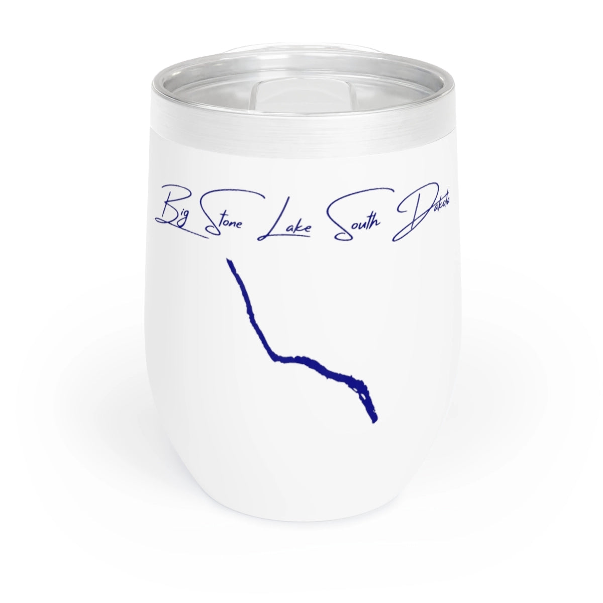 South Dakota Big Stone Lake Wine Tumbler front position view from front white.webp