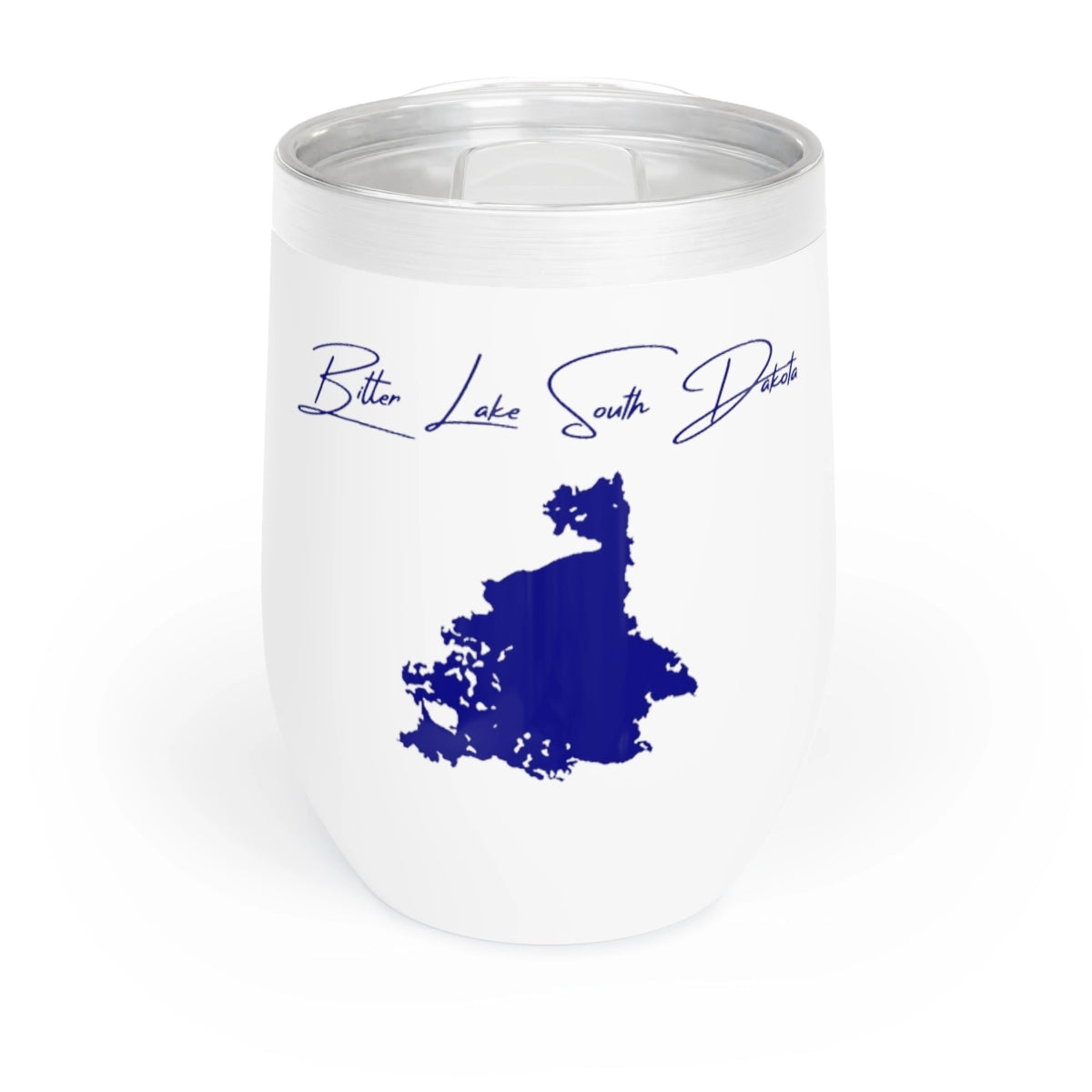 South Dakota Bitter Lake Wine Tumbler front position view from front white.webp