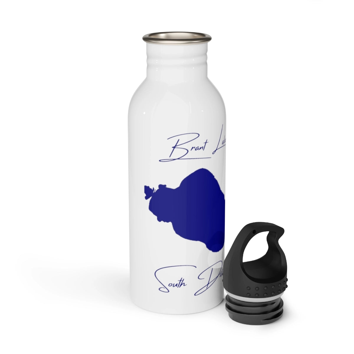 South Dakota Brant Lake Water bottle other position view from open white.webp