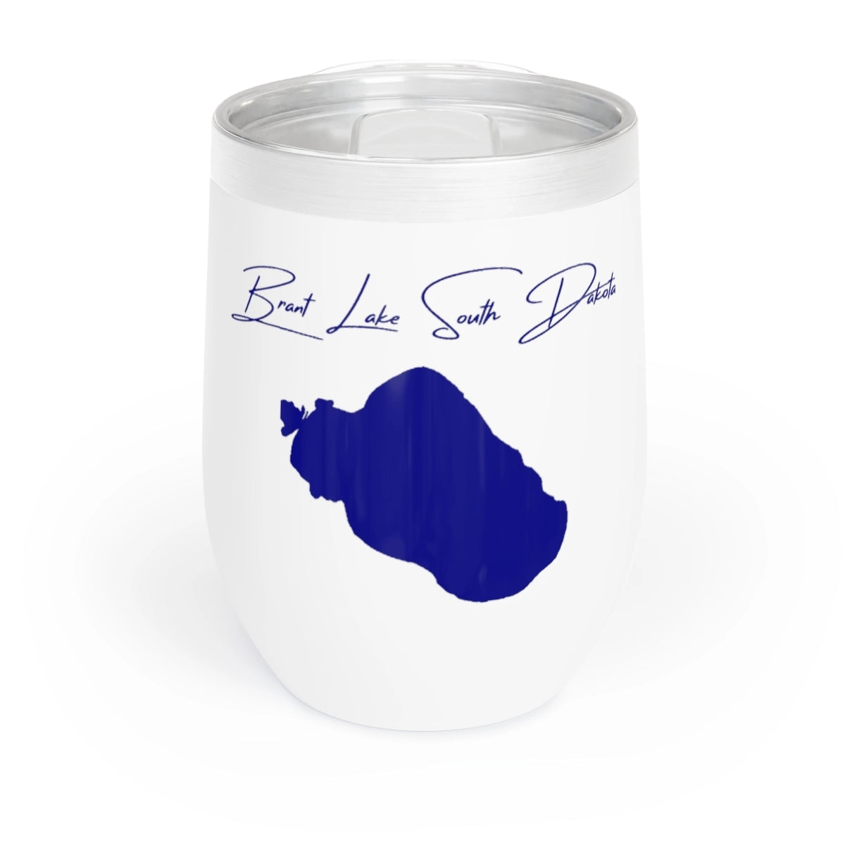 South Dakota Brant Lake Wine Tumbler front position view from front white.webp