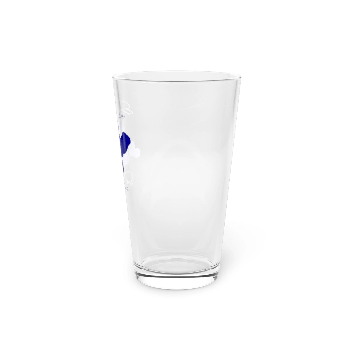 South Dakota Enemy Swim Lake 16oz Pint Glass front position view from right 16oz.webp