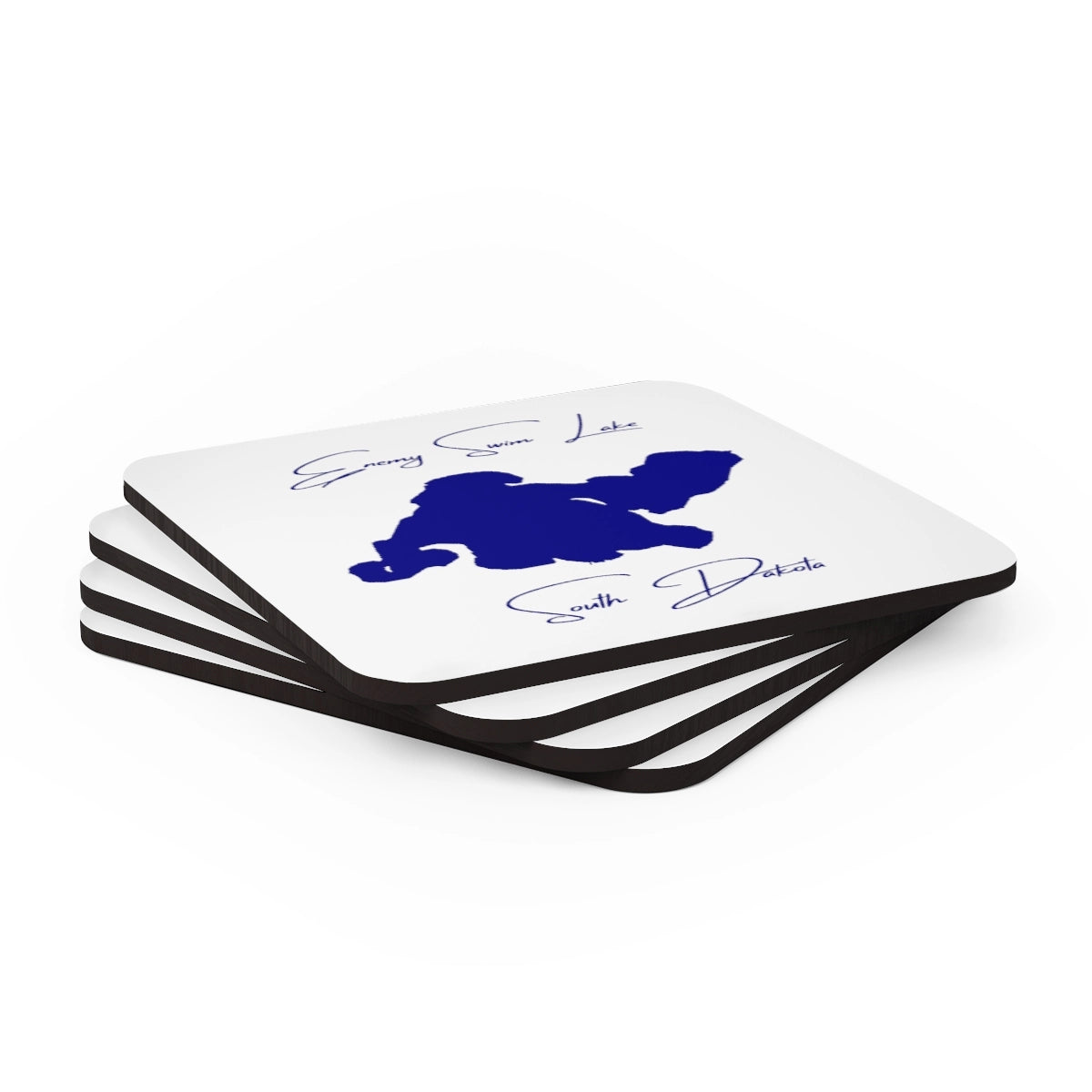 South Dakota Enemy Swim Lake Coaster Set front position view from stacked 3.75 x 3.75.webp