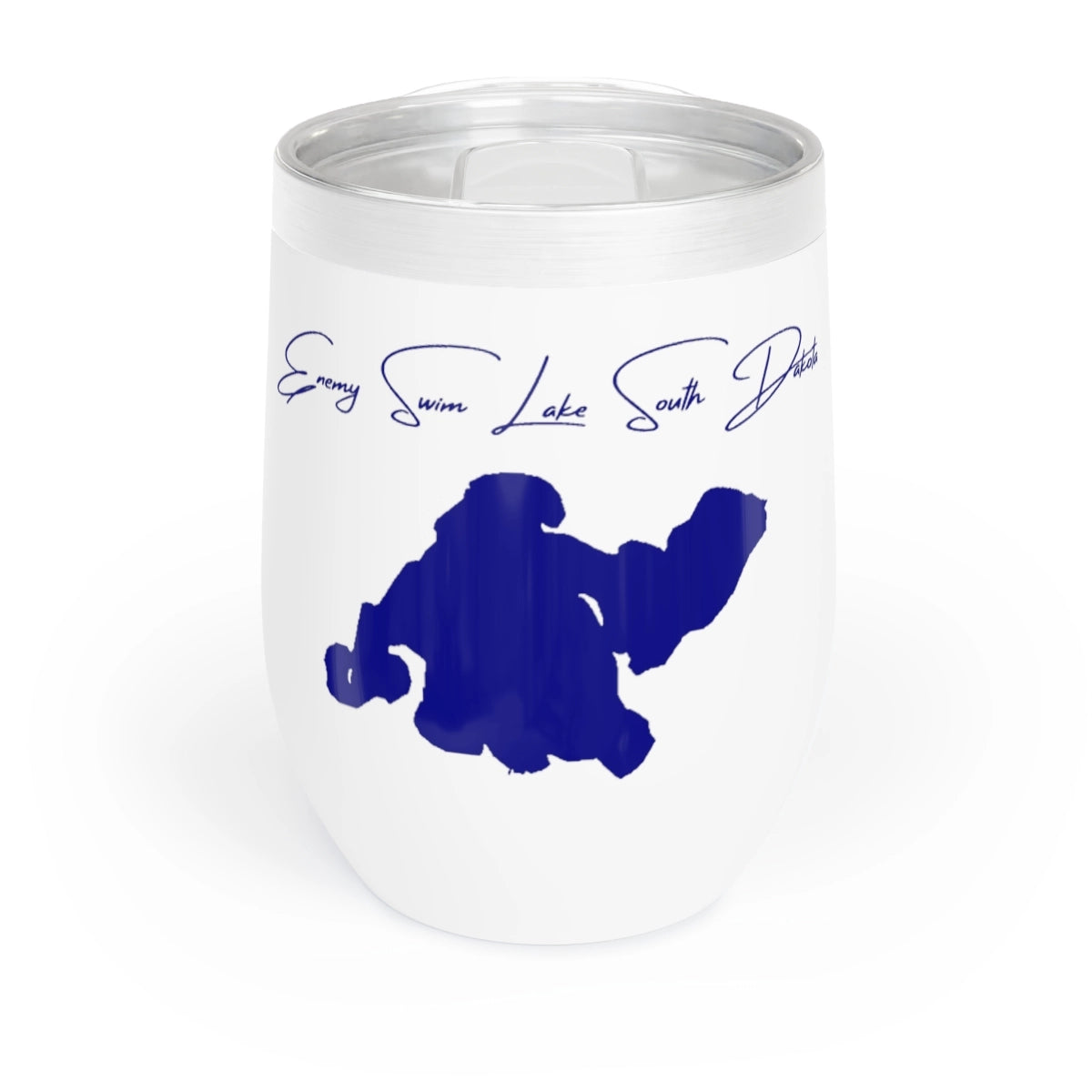 South Dakota Enemy Swim Lake Wine Tumbler front position view from front white.webp