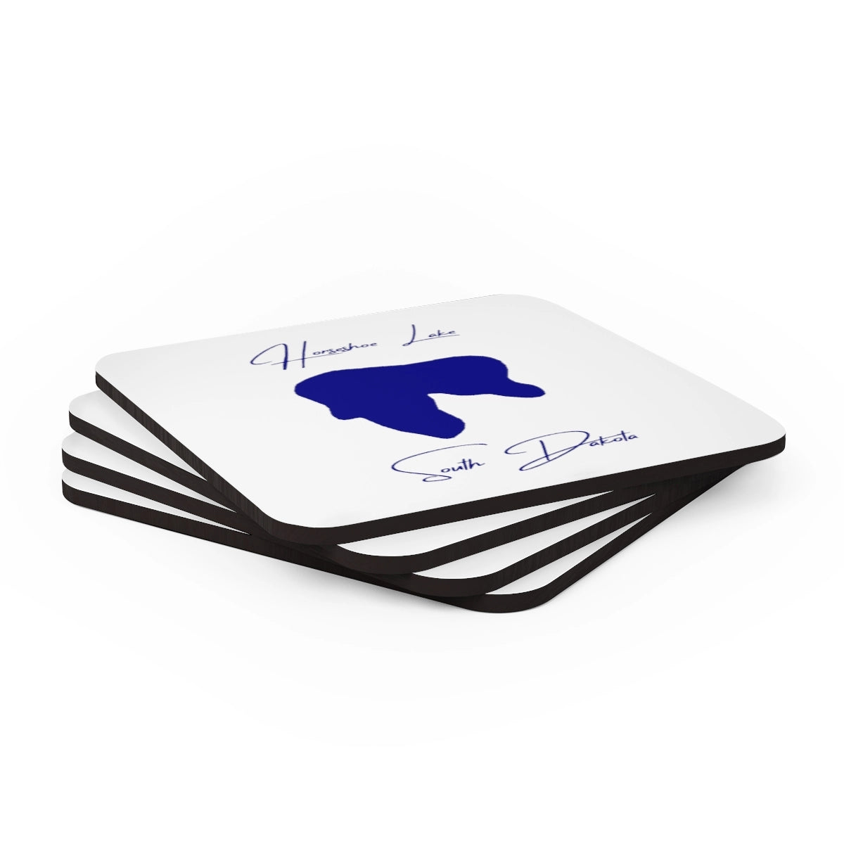 South Dakota Horseshoe Lake Coaster Set front position view from stacked 3.75 x 3.75.webp