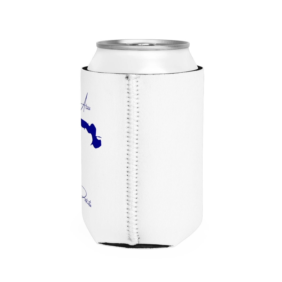 South Dakota Lake Alvin Can Koozie all position view from right white.webp