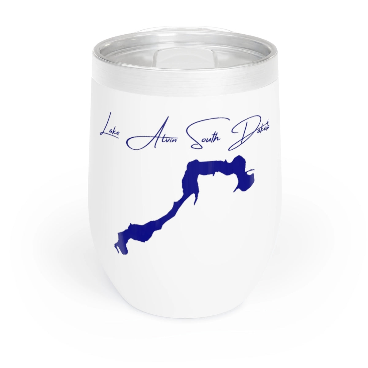 South Dakota Lake Alvin Wine Tumbler front position view from front white.webp
