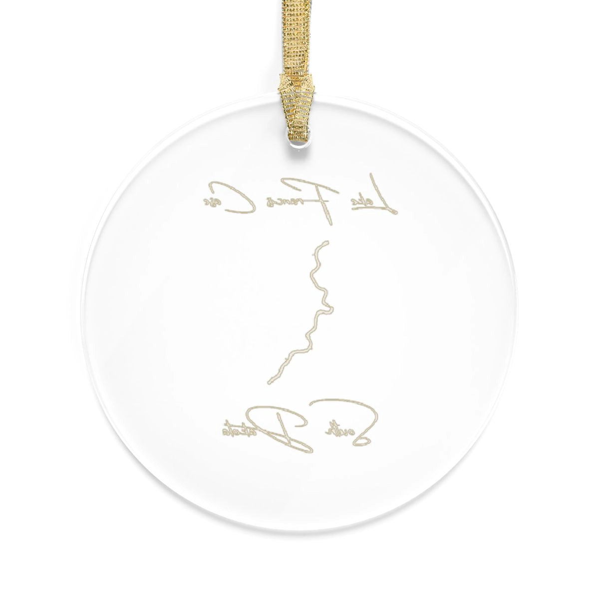 South Dakota Lake Francis Case Tree Ornament other position view from back round.webp