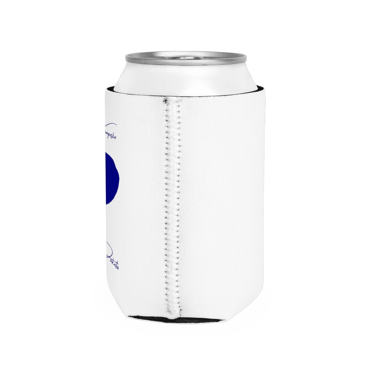 South Dakota Lake Kampeska Can Koozie all position view from right white.webp
