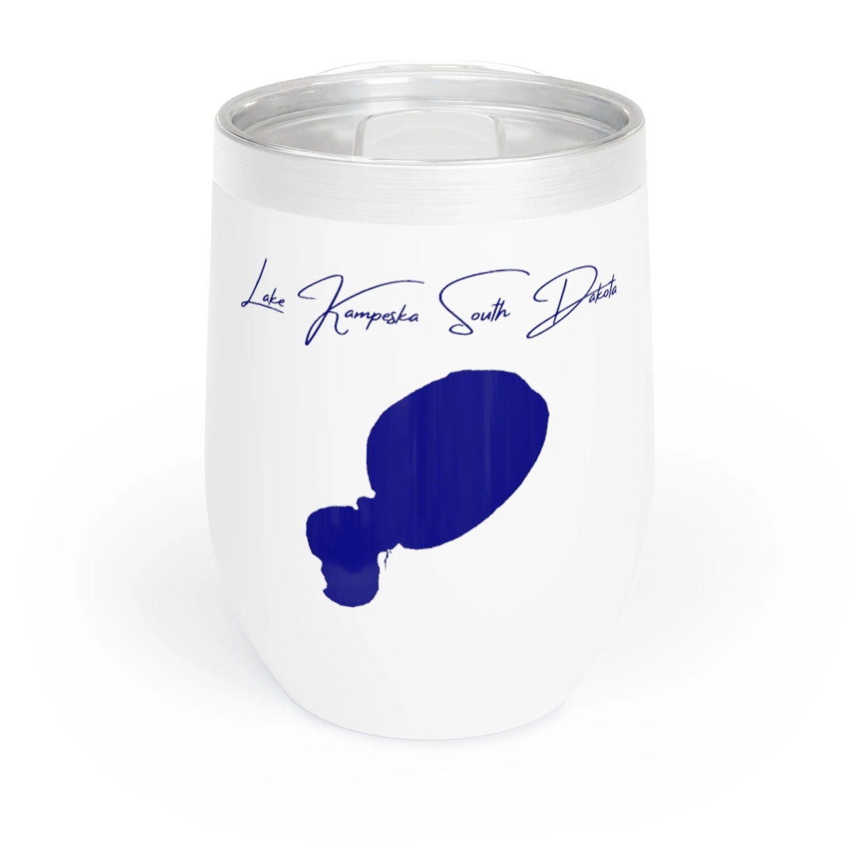 South Dakota Lake Kampeska Wine Tumbler front position view from front white.webp